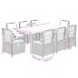 Preview: 9-tlg. Garten-Essgruppe mit Kissen Schwarz Poly Rattan