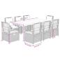 Preview: 9-tlg. Garten-Essgruppe mit Kissen Braun Poly Rattan
