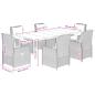 Preview: 7-tlg. Garten-Essgruppe mit Kissen Braun Poly Rattan