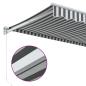 Preview: Markise Einziehbar Anthrazit und Weiß 5x3 m Stoff und Aluminium