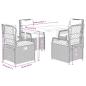 Preview: 5-tlg. Garten-Essgruppe mit Kissen Beige Poly Rattan