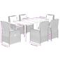Preview: 7-tlg. Garten-Essgruppe mit Kissen Beige Poly Rattan