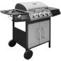 Preview: Gasgrill 4+1 Flammen Schwarz und Silbern