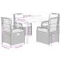 Preview: 5-tlg. Garten-Essgruppe mit Kissen Beige Poly Rattan