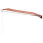 Preview: Markise Einziehbar Orange und Braun 4x3 m Stoff und Aluminium