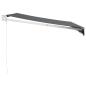 Preview: Markise Einziehbar Anthrazit 3x2,5 m Stoff und Aluminium