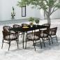 Preview: ARDEBO.de - 9-tlg. Garten-Essgruppe Braun