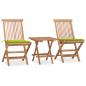Preview: ARDEBO.de - 3-tlg. Garten-Essgruppe mit Kissen Klappbar Massivholz Teak