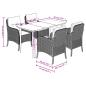 Preview: 5-tlg. Garten-Essgruppe mit Kissen Beige Poly Rattan
