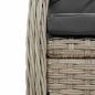 Preview: 9-tlg. Garten-Essgruppe mit Kissen Hellgrau Poly Rattan