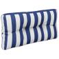 Preview: Palettenkissen Blau Weiß Gestreift 80x40x12 cm Stoff