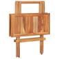 Preview: 3-tlg. Bistroset mit Blauen Kissen Massivholz Teak