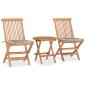 Preview: ARDEBO.de - 3-tlg. Garten-Essgruppe mit Kissen Klappbar Massivholz Teak