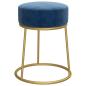 Preview: Runder Hocker Blau Samt
