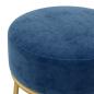 Preview: Runder Hocker Blau Samt