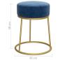 Preview: Runder Hocker Blau Samt