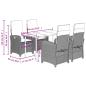 Preview: 5-tlg. Garten-Essgruppe mit Kissen Beigemischung Poly Rattan