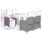 Preview: 5-tlg. Garten-Essgruppe mit Kissen Beige Poly Rattan
