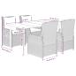 Preview: 5-tlg. Garten-Essgruppe mit Kissen Braun Poly Rattan