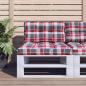 Preview: ARDEBO.de - Palettenkissen Rot Karomuster 80x40x12 cm Stoff