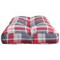 Preview: Palettenkissen Rot Karomuster 80x40x12 cm Stoff