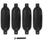Preview: ARDEBO.de - Bootsfender 4 Stk. Schwarz 58,5x16,5 cm PVC