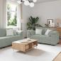 Preview: ARDEBO.de - 3-tlg. Sofagarnitur mit Kissen Hellgrau Samt