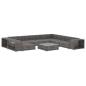 Preview: 10-tlg. Garten-Lounge-Set mit Auflagen Poly Rattan Grau