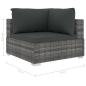 Preview: 10-tlg. Garten-Lounge-Set mit Auflagen Poly Rattan Grau