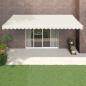Preview: ARDEBO.de - Markise Einziehbar Creme 5x3 m Stoff und Aluminium