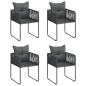 Preview: 5-tlg. Garten-Essgruppe PVC Rattan Schwarz