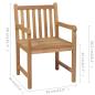 Preview: Gartenstühle 2 Stk. mit Cremeweißen Kissen Massivholz Teak