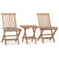 Preview: ARDEBO.de - 3-tlg. Garten-Essgruppe mit Kissen Klappbar Massivholz Teak