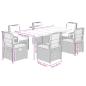 Preview: 7-tlg. Garten-Essgruppe mit Kissen Braun Poly Rattan