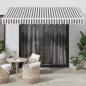 Preview: ARDEBO.de - Markise Einziehbar Anthrazit & Weiß 3,5x2,5 m Stoff & Aluminium