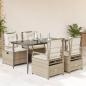 Preview: ARDEBO.de - 5-tlg. Garten-Essgruppe mit Kissen Beige Poly Rattan