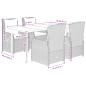 Preview: 5-tlg. Garten-Essgruppe mit Kissen Beige Poly Rattan