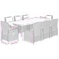 Preview: 9-tlg. Garten-Essgruppe mit Kissen Braun Poly Rattan
