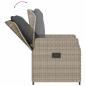 Preview: 7-tlg. Garten-Essgruppe mit Kissen Hellgrau Poly Rattan