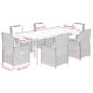 Preview: 7-tlg. Garten-Essgruppe mit Kissen Hellgrau Poly Rattan