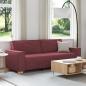 Preview: ARDEBO.de - 3-Sitzer Sofa Stuhl Hellgrau 59 cm Stoff Burgunderrot Polyester