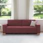 Preview: 3-Sitzer Sofa Stuhl Hellgrau 59 cm Stoff Burgunderrot Polyester