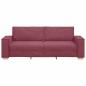 Preview: 3-Sitzer Sofa Stuhl Hellgrau 59 cm Stoff Burgunderrot Polyester