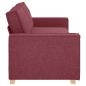 Preview: 3-Sitzer Sofa Stuhl Hellgrau 59 cm Stoff Burgunderrot Polyester