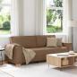 Preview: ARDEBO.de - Sofa Stuhl Hellgrau 59 cm Stoff Braun Stoff und Holz Mittel