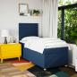 Preview: Boxspringbett mit Matratze Blau 90x190 cm Stoff