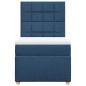 Preview: Boxspringbett mit Matratze Blau 90x190 cm Stoff