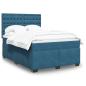 Preview: ARDEBO.de - Boxspringbett mit Matratze Blau 160x200 cm Samt