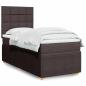 Preview: ARDEBO.de - Boxspringbett mit Matratze Dunkelbraun 80x200 cm Stoff
