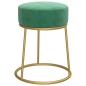 Preview: Runder Hocker Hellblau Samt